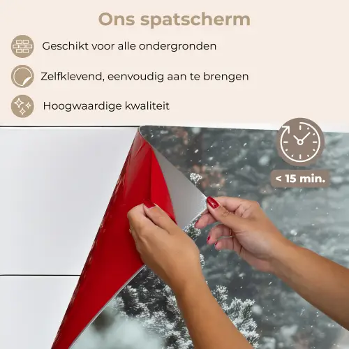 Bos - Winter - Bomen - Natuur - Pad - Sneeuw keuken achterwand spatscherm klein -spatscherm_NL