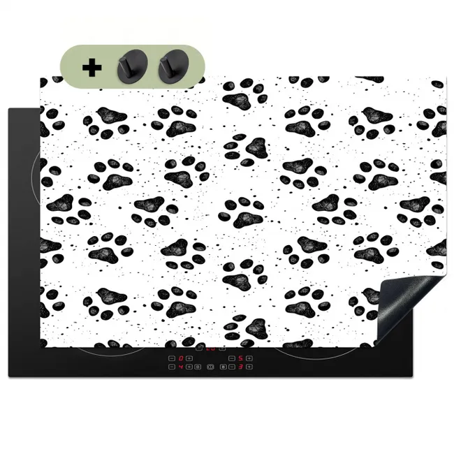 Paw - Pattern -Black Inductie beschemer met haakjes klein 777 -3d
