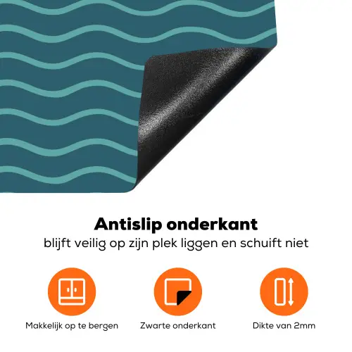Zee - Dieren - Donkerblauw - Golf Inductie beschermer vinyl 3mm klein 276 -zzzzzzz-td-onderkant