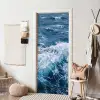 Golven - Oceaan - Blauw deurposter klein -sfeer6