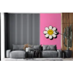 Smiley - Bloem - Roze fotobehang vinyl groot -bank
