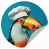 Toekan - Papegaai - Vogel - Koksmuts Wandcirkel behangsticker klein -3d