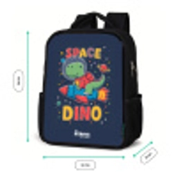 Dino - Groen - Raket - Sterren Rugzak - Zwart middel -productfoto_formaten