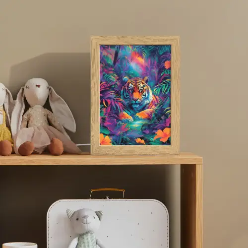 Tijger - Dier - Jungle - Kleurrijk Light Box met kabel klein -sfeer2_kind