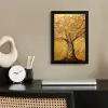 Goud - Boom - Abstract - Modern fotolijst zwart zonder passe partout klein -sfeer1