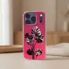 Bladeren - Rond - Roze Telefoonhoesje iPhone 17 Pro klein -sfeer2