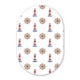 Nautisch - Klassiek - Rood Wandcirkel Ovaal Aluminium middel 839 -3d
