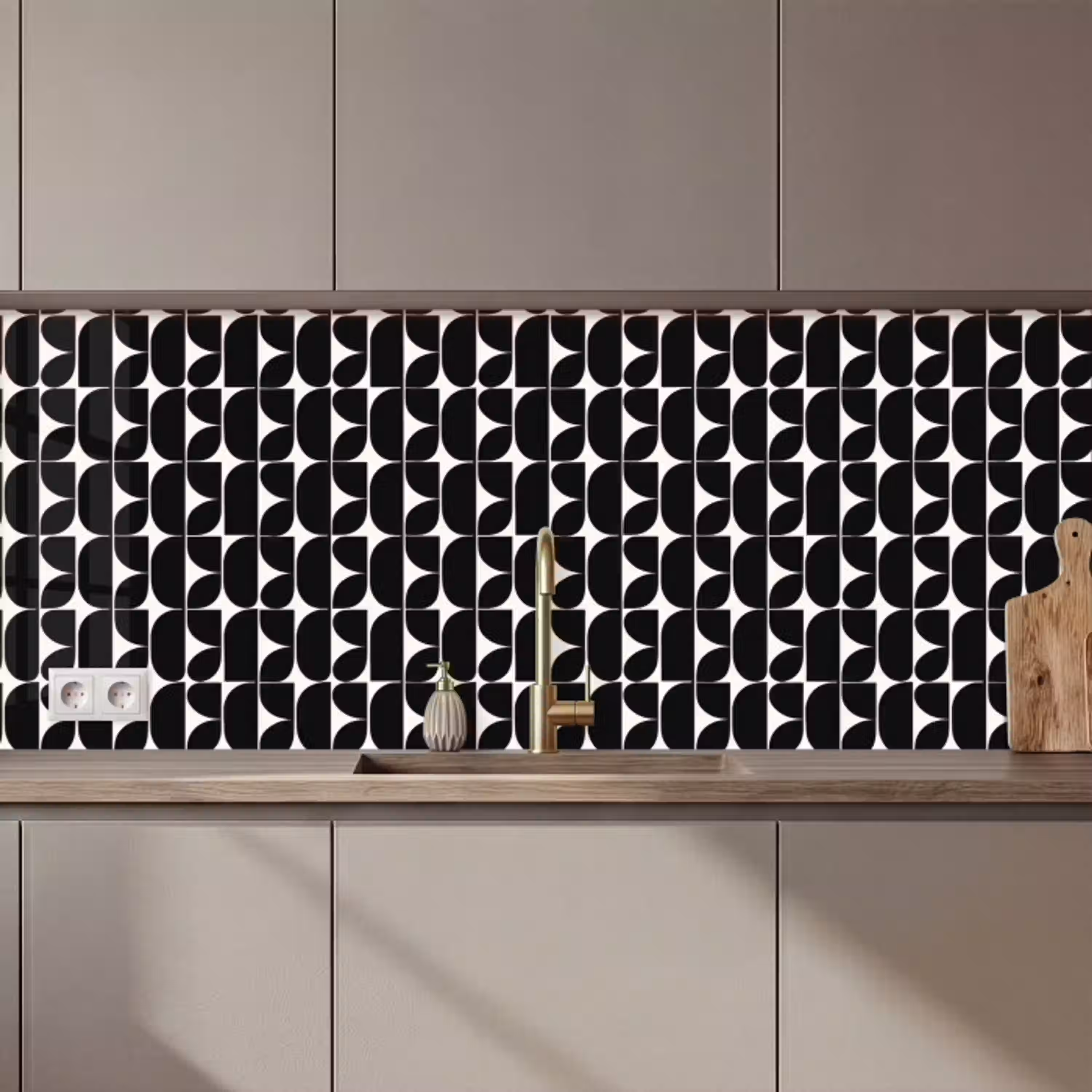 Modern - Geometrisch - Zwart keuken achterwand 2 middel 871 zz_3dshopping