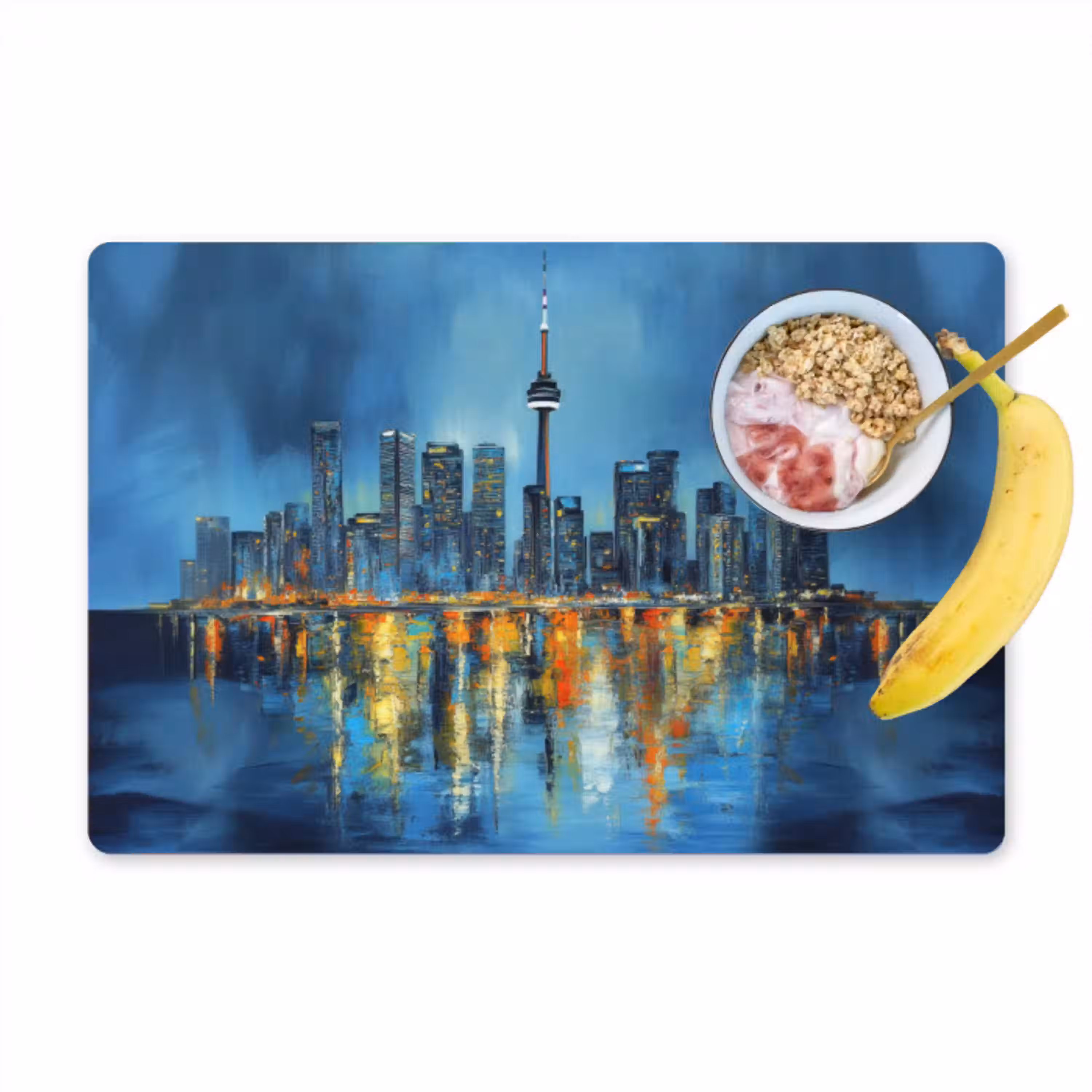 Skyline Toronto - Water - Stadslichten - Toren Placemat vinyl groot -zzzproduct_Kitchenyeah-website