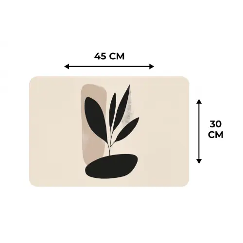 Plant - Beige - Japandi Placemat vinyl groot -specs
