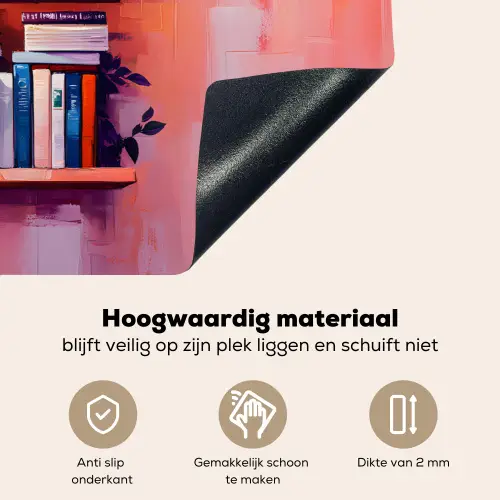 Planken - Boeken - Bladeren Inductie beschemer met haakjes klein -ky-onderkant-nl