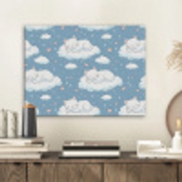 Kitten - Wolken - Blauw PET vilt klein 837 -sfeer1