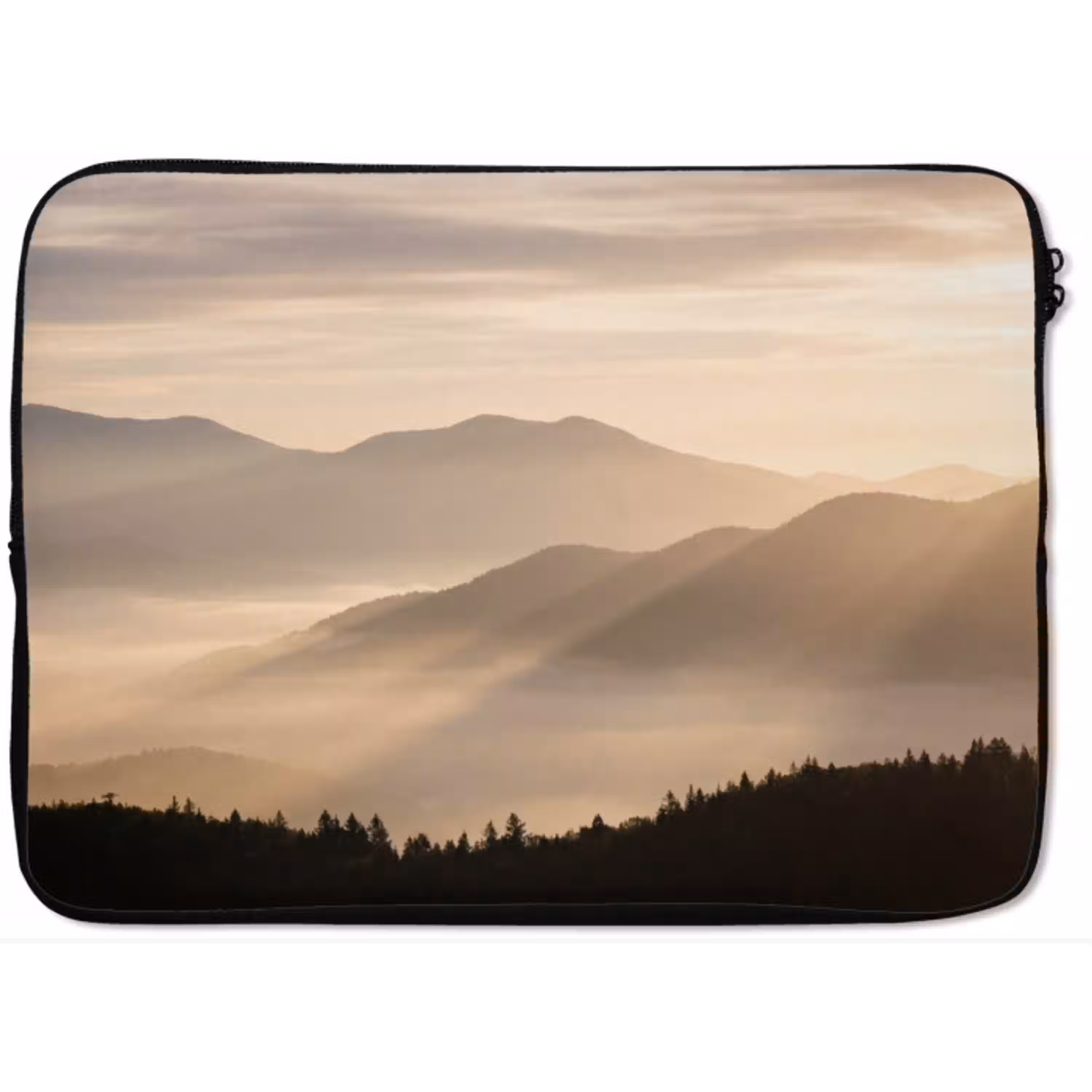 Bergen - Mist - Zonnestralen laptophoes neopreen klein -zkaufland3dotto