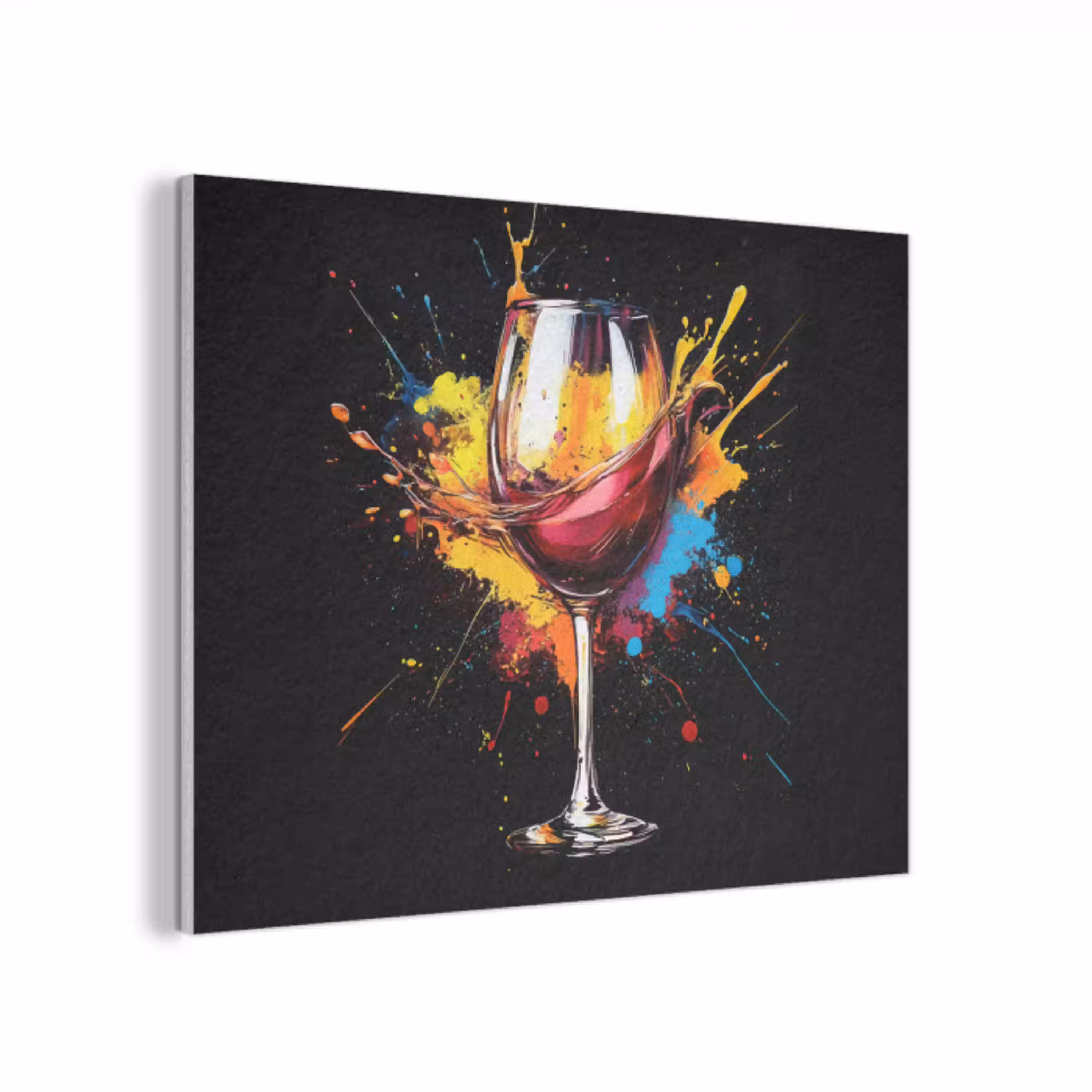 Wijn - Glas - Graffiti - Borrel - Rood - Verf PET vilt klein -3d