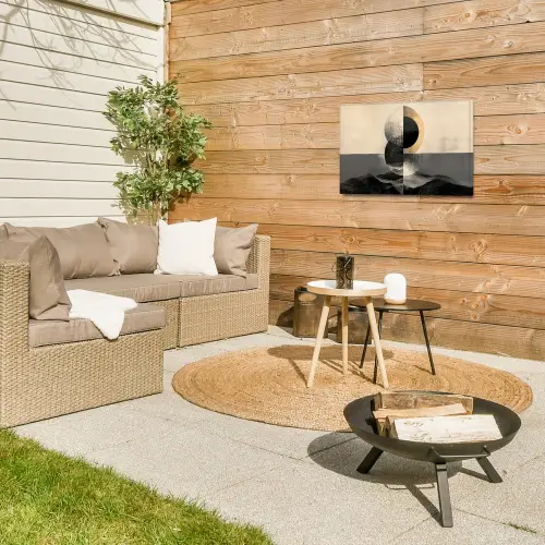 Cirkels - Schaduw - Abstract Tuinposter op houten frame 2 cm dik klein -sfeer2