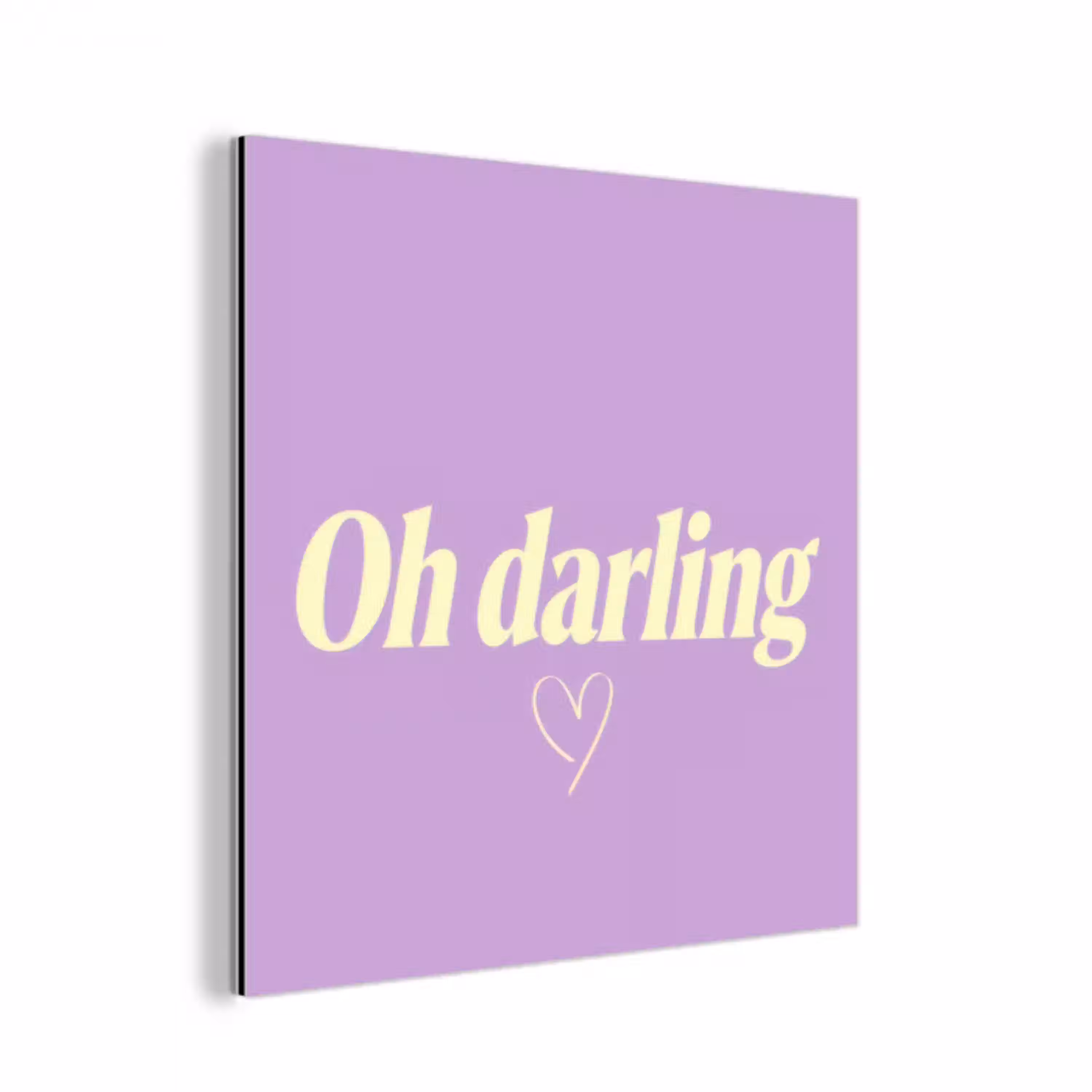 Oh darling - Hart - Paars aluminium wit klein -3d