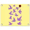 Vogels - Cirkel - Geel - Beweging tuinposter los doek klein -3d