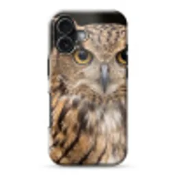 Oehoe - Uil - Portret - Bruin Toughcase MagSafe Apple iPhone 17 klein -3d