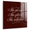 She plans she glows she achieves - Rood - Cursief plexiglas 5mm klein -zzzproduct_nieuw