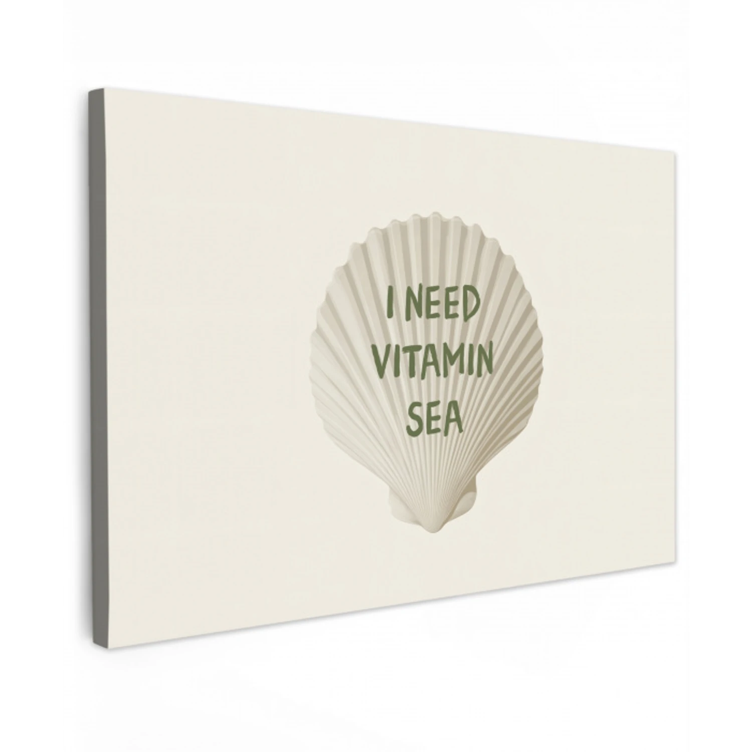 Schelp - Quote - Groen Tuinposter op houten frame 2 cm dik klein -3d