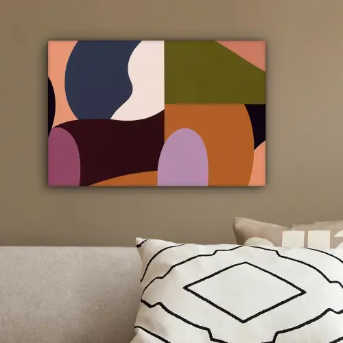 Vormen - Abstract - Kleuren - Vierkant canvas 2cm klein -sfeer3