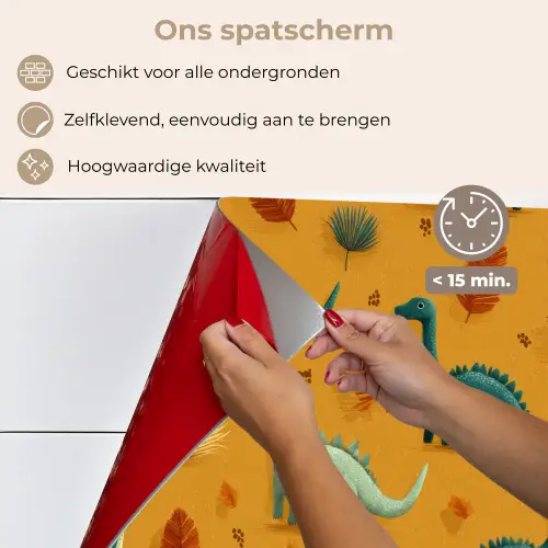 Dinosaurussen - Stekels - Herfstbladeren - Bruin keuken achterwand spatscherm klein -spatscherm_NL