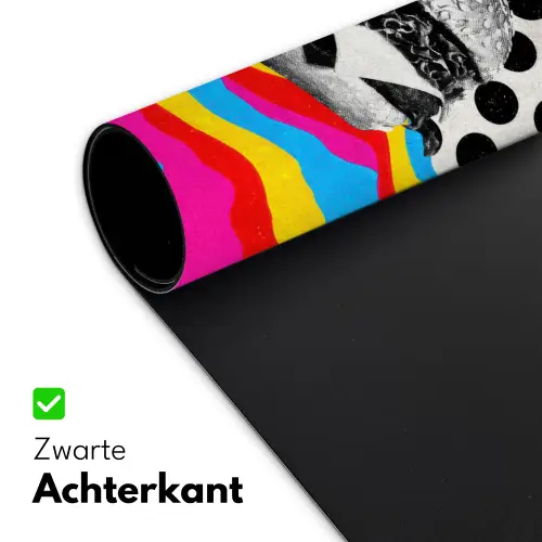 Hamburger - Stippen - Golven - Kleuren Muismat XXL klein -sfeer2