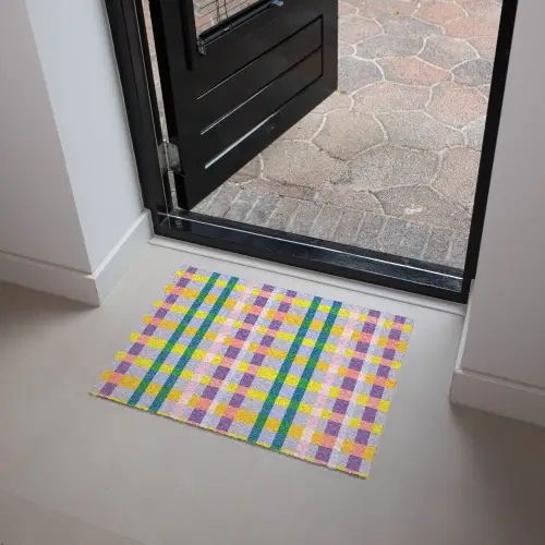 Ruit - Patroon - Kleurrijk Deurmat klein 898 -sfeer5