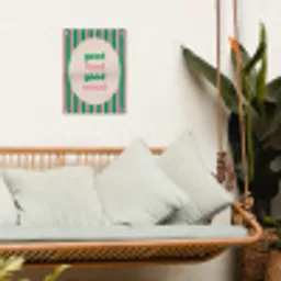 Gestreept - Quote - Ovaal - Roze tuinposter los doek klein -sfeer7