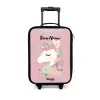 Eenhoorn - Roze - Bloemen Kinderkoffer - Zwart klein -3d