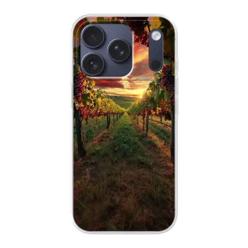 Wijngaard - Druiven - Zonsondergang Telefoonhoesje iPhone 17 Pro klein -3d