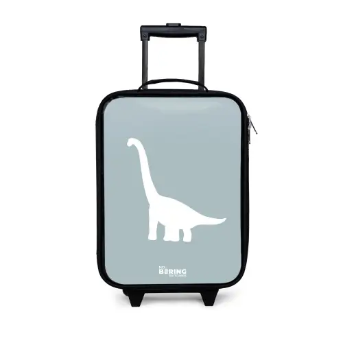 Blauw met Brachiosaurus dino Kinderkoffer - Zwart klein -3d