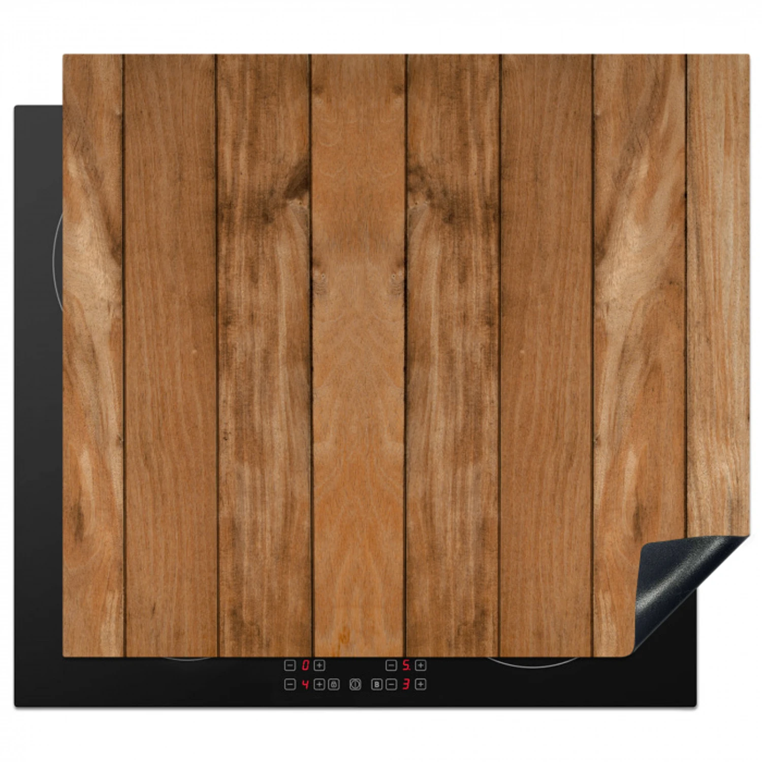 Natuurlijk Eikenhout Inductie beschermer vinyl 3mm middel -3d