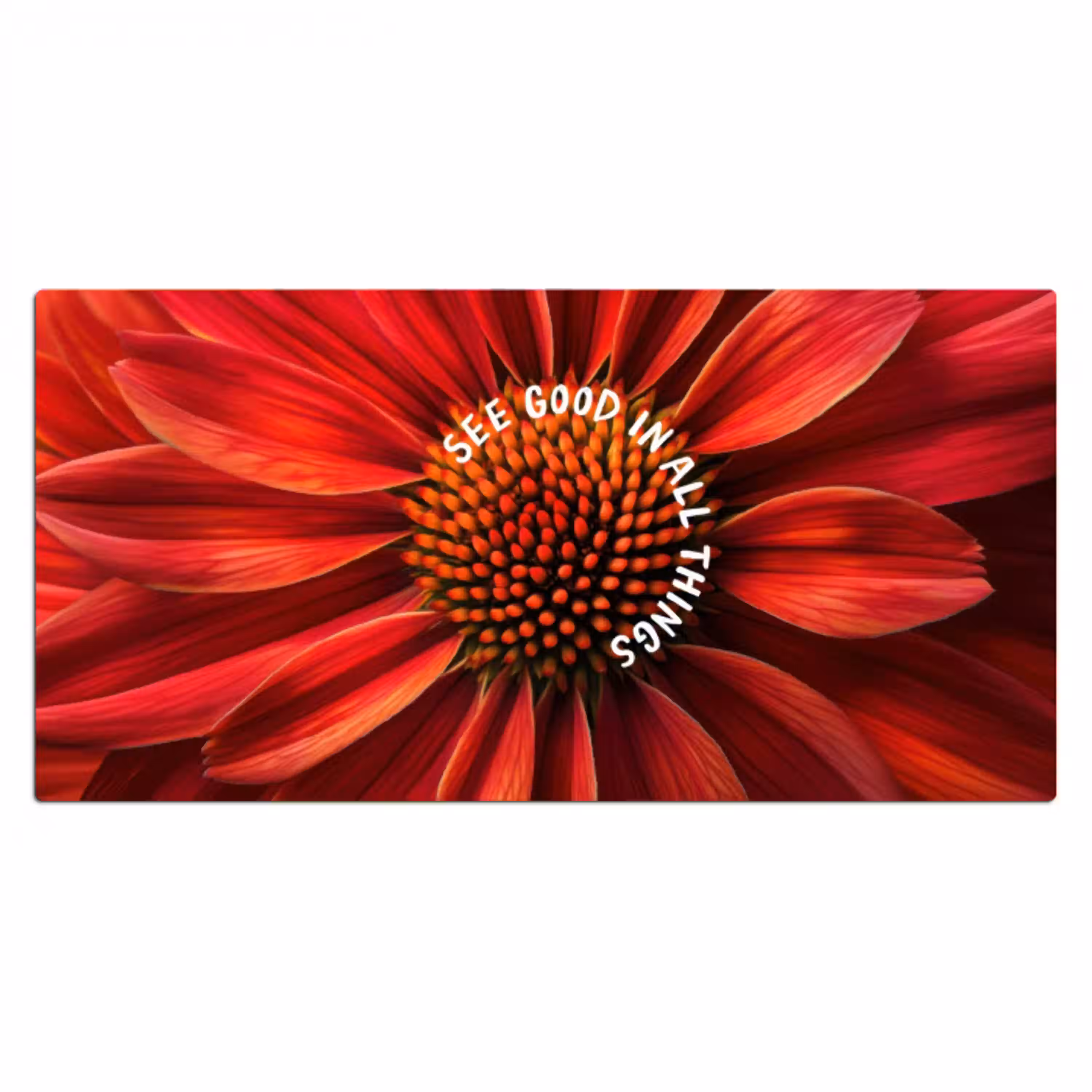 Close up - Bloem - Quote - Rood Muismat XXL klein -3d_leeg