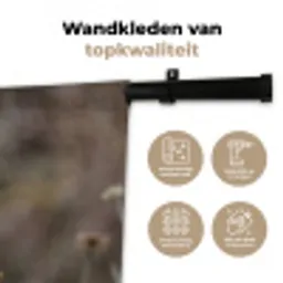Zonnehoed - Droogbloemen - Geel - Warm Wandkleed katoen klein -sfeer2