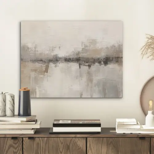 Moderne kunst - Abstract - Beige PET vilt klein -sfeer1