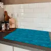 Turquoise - Heuvels - Bloemen Inductie beschermer vinyl 3mm klein 276 -sfeer3
