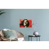 Graffiti - Vrouw - Rood - Street art - Banksy Muursticker klein -plant