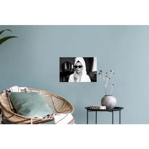Zonnebril - Vrouw - Zwart - Wit Muursticker klein -plant