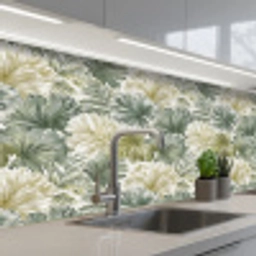 Bladeren - Botanisch - Groen keuken achterwand 2 middel 871 -3d_schuin