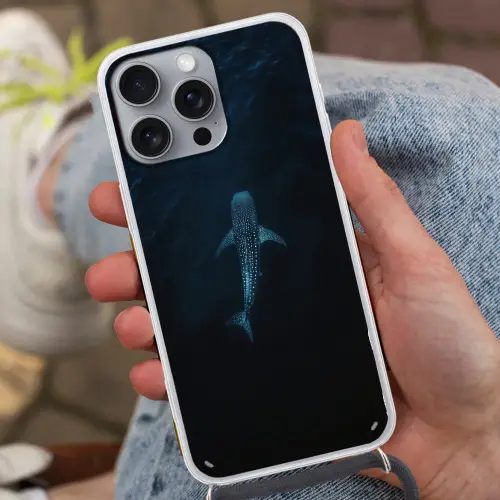 Oceaan - Walvishaai - Donkerblauw - Vlekken Hoesje iPhone 16 Pro Max met koord klein -sfeer3