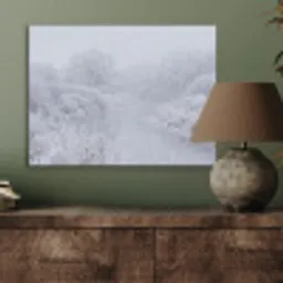 Rivier - Sneeuw - Bos - Winter - Schilderachtig PET vilt klein -sfeer2