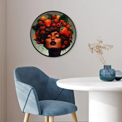 Vrouw - Chocolade - Frambozen - Aardbeien - Koekjes Fotolijst rond zonder passe partout klein -sfeer2
