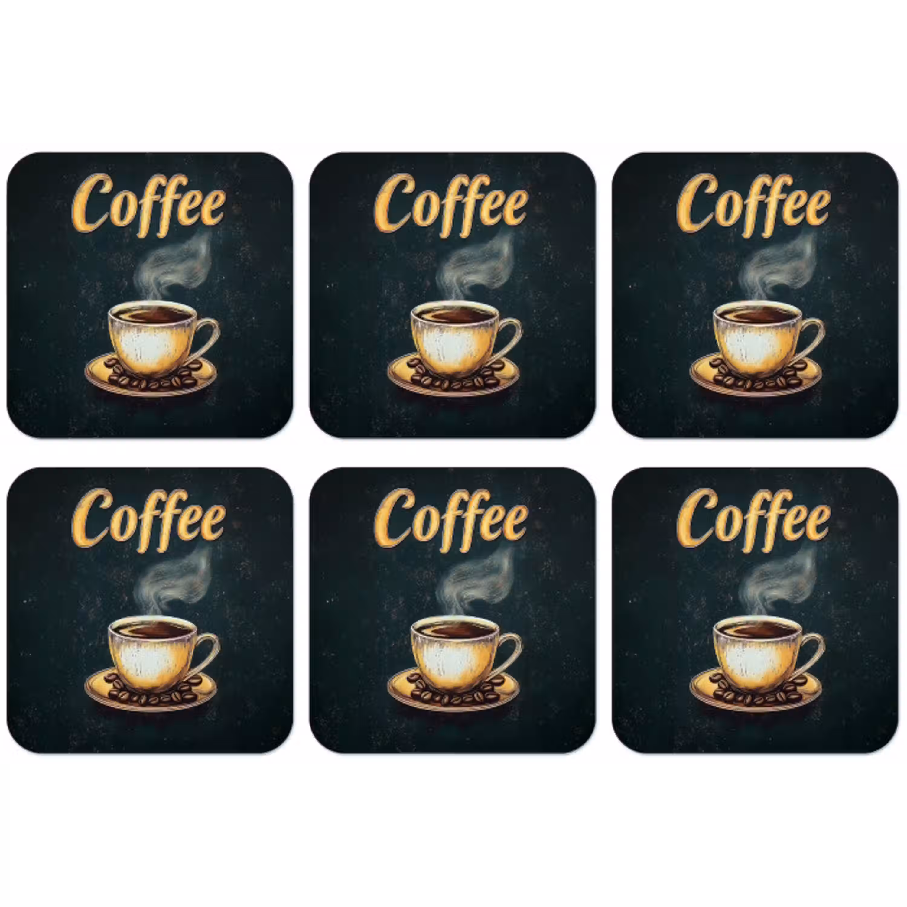 Koffie - Schotel - Koffiebonen - Retro onderzetter kurk middel -zkaufland3dotto
