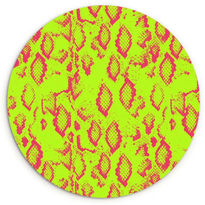 Slang - Neon - Groen - Roze Wandcirkel plexiglas klein 852 -3d