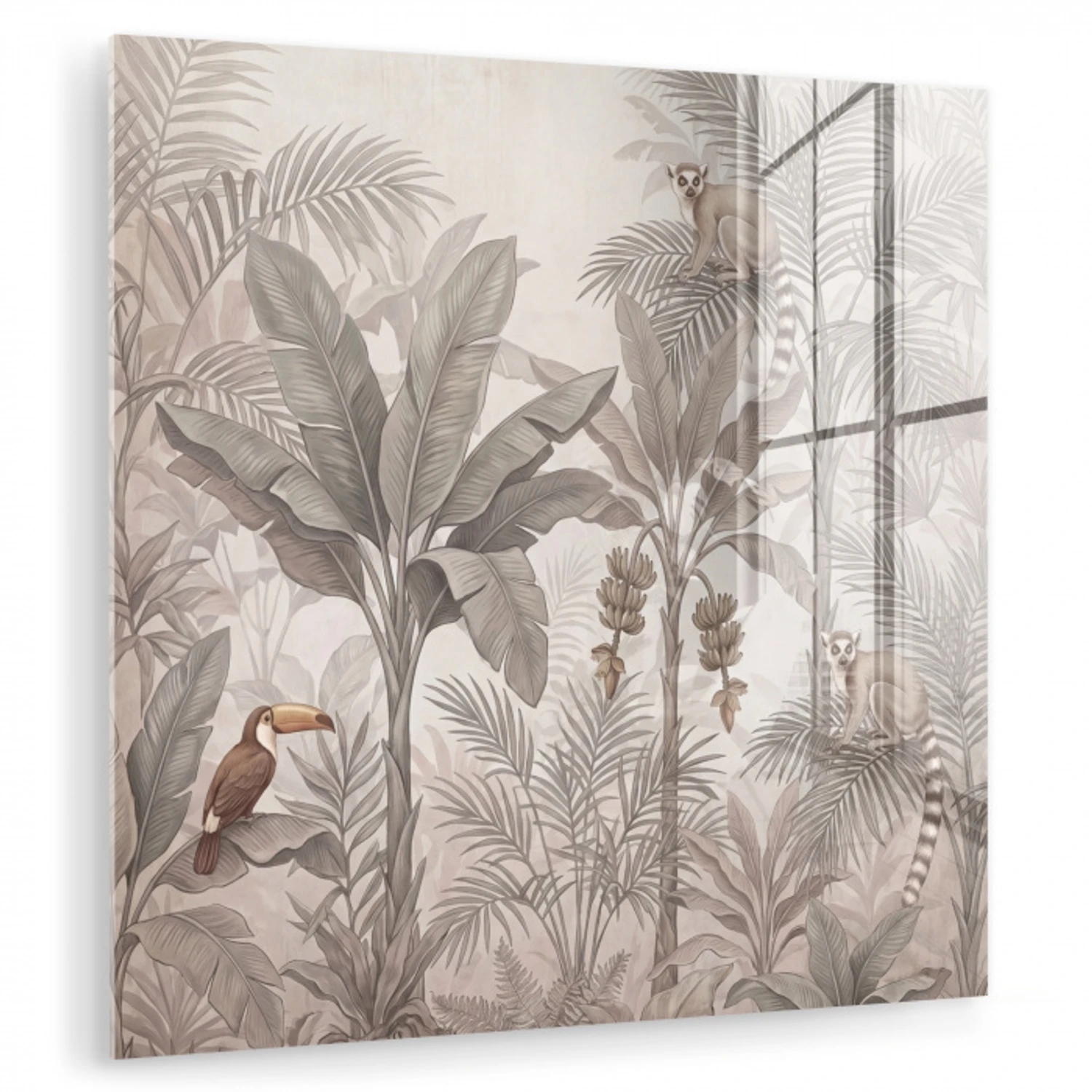 Natuur - Jungle - Ringstaartmaki - Bruin plexiglas 5mm klein -zzzproduct_nieuw