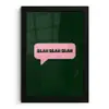 Tekstwolk - BLAH BLAH BLAH - Roze fotolijst zwart zonder passe partout klein -3d