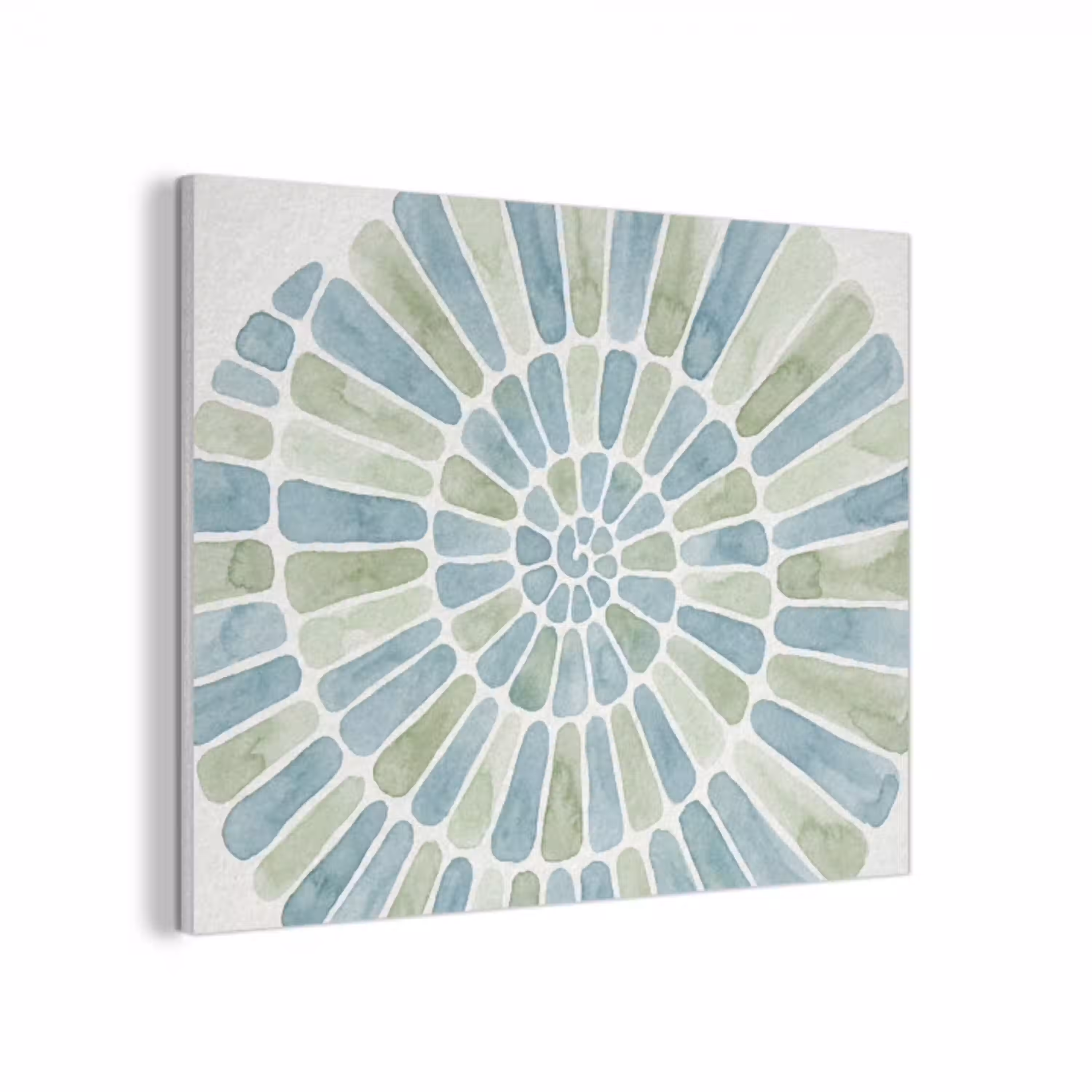 Abstract - Spiraal - Patroon - Modern - Blauw-Groen PET vilt klein -3d