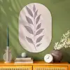 Tak - Bladeren - Minimalistisch - Beige Wandcirkel Ovaal Glas middel -sfeer2