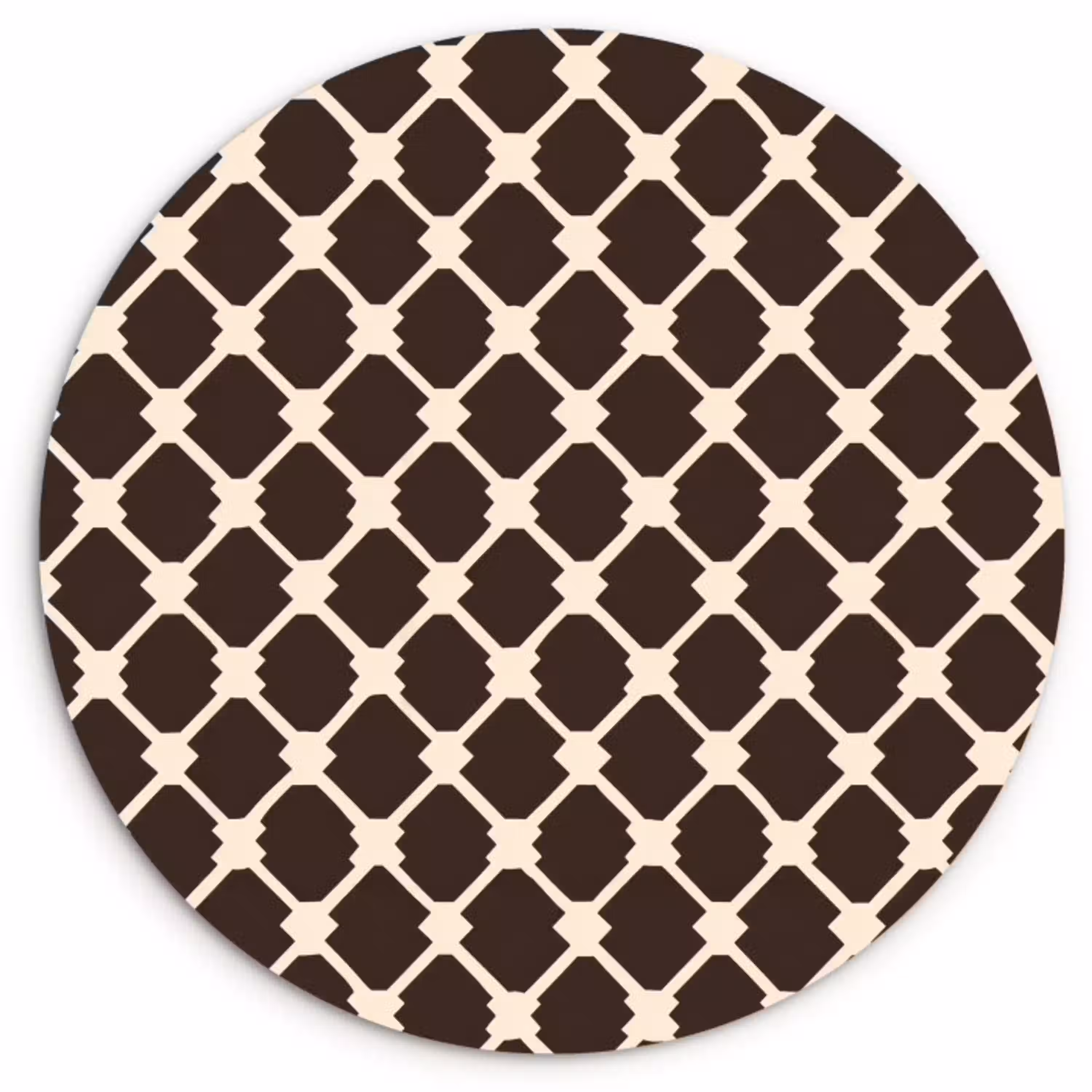 Bruin - Ruitpatroon - Geometrisch Wandcirkel kunststof plaat 5mm dik klein 188 -3d